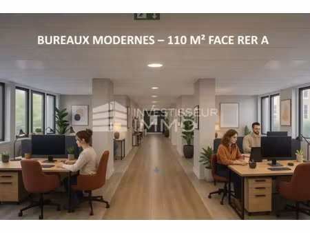 bureaux 110 m² à louer - modernes  climatisés & lumineux - boissy-saint-léger face rer a -