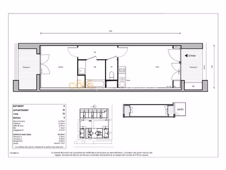 vente appartement 2 pièces 43.09 m² à gif-sur-yvette (91190)  290 900 €