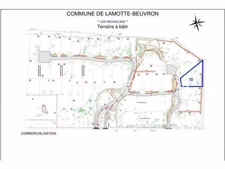 terrain constructible dans lotissement à lamotte beuvron