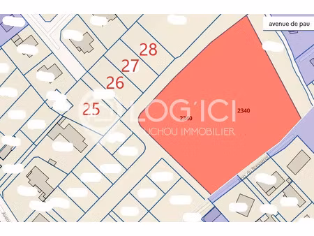 vente terrain 640 m² lons (64140)