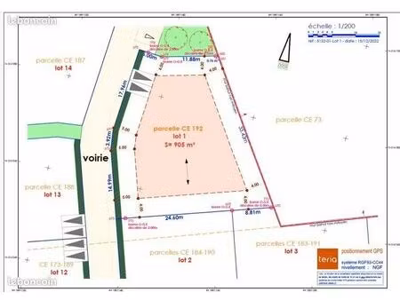 terrain 900 m² cabries