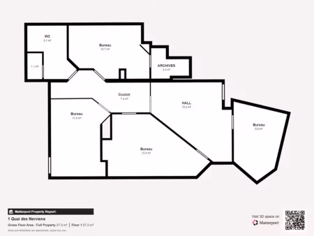 bureau 6 pièces - 85 m²