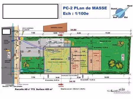 terrain 405 m² precy sur oise