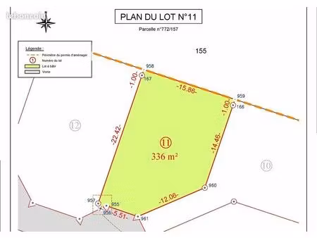 terrain à bâtir viabilisé de 3 36 ares
