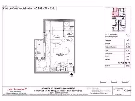 appartement 2 pièces 48 m²