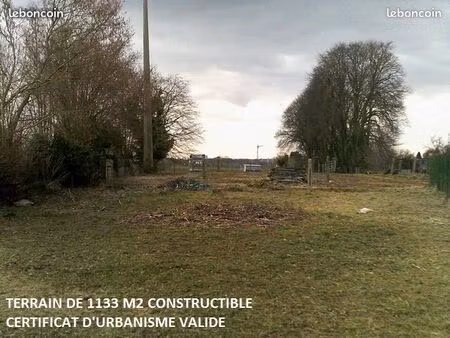 terrain à bâtir de 1133 m2 à 15 minutes de péronne