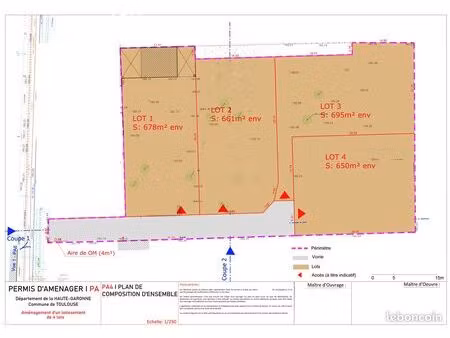 lotissement 4 terrains viabilisés st simon toulouse