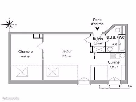 appartement 2 pièces 39 m²