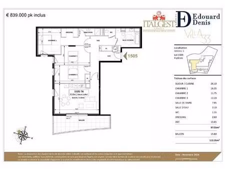 frontière monaco – travaux en cours – villa 33 – lot n°1505