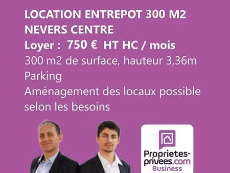 nevers centre - location entrepot 300 m²