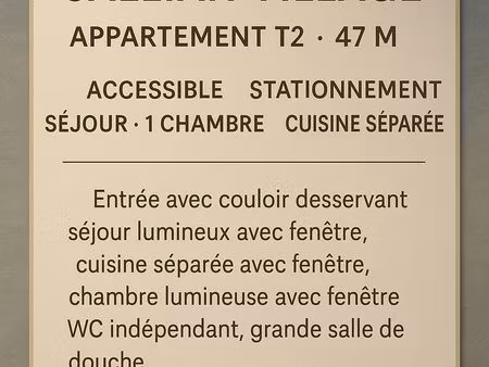 callian village – t2 rdc 47m²  cuisine séparée  accès direct et stationnement facile