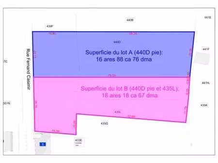 terrain à bâtir de 16 ares 88 centiares