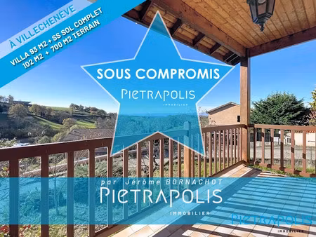 vente villa 4 pièces 93 m² à villecheneve (69770)  230 000 €