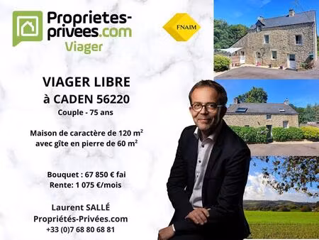 viager libre à caden 56220: maisons avec gîtes