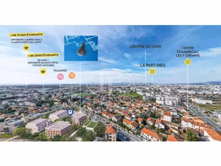 vente appartement 1 pièce 18.74 m² à bron (69500)  116 672 €