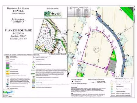 vente terrain à changé (53810) : à vendre / changé