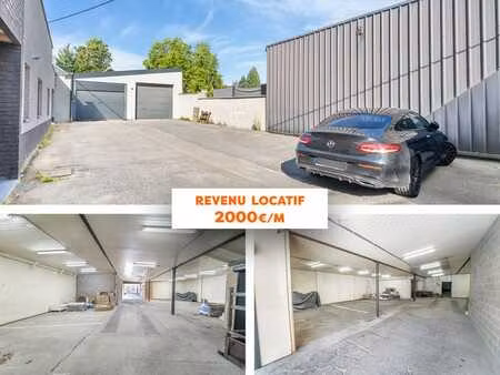 entrepôt-garages et parking avec rendement locatif de 2000€/