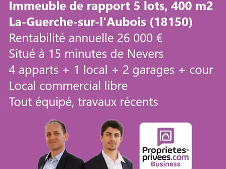 vente locaux professionnels 400 m² à la guerche-sur-l'aubois (18150)  276 000 €