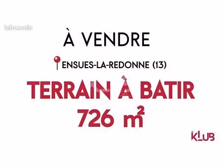 terrain 726 m² ensues la redonne