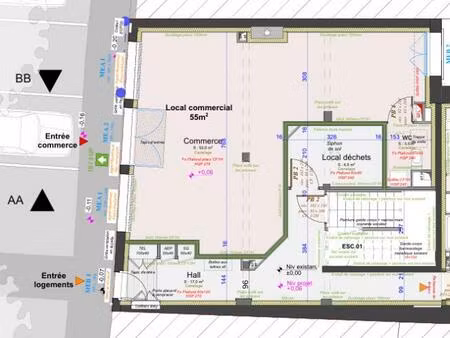 location commerce 55 m² à rodez (12000)