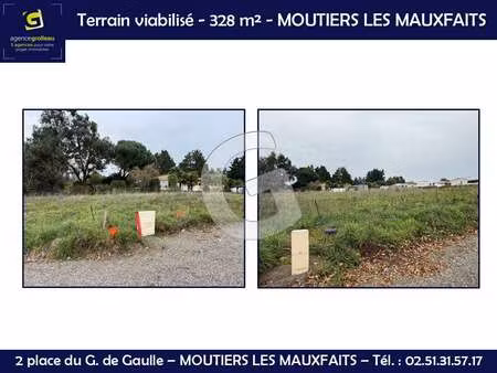 vente terrain à moutiers-les-mauxfaits (85540) : à vendre / 328m² moutiers-les-mauxfaits