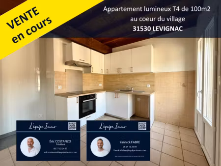 achat appartement 5 pièces 100m² levignac 31530