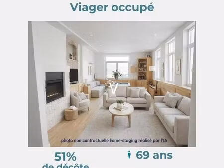 viager occupé - maison t5 de 168 m2 avec parking - monsieur 69 ans