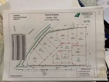parcelle terrain constructible et viabilisée à briare (loiret)