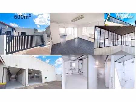 locaux d'activités commercial professionnel  600 m² bureaux fibre 220v/380v  parking fermé