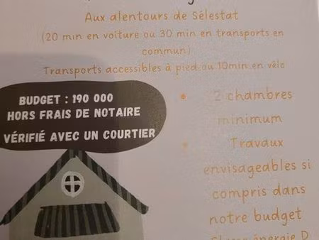 cherche maison secteur sélestat