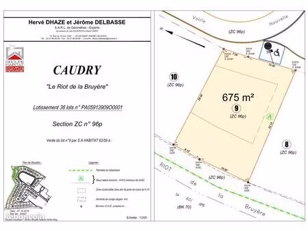 terrain 675 m² caudry