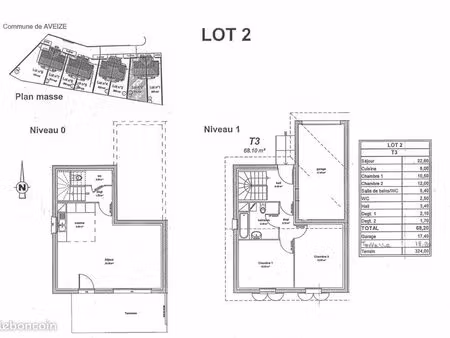 maison t3 avec jardin et garage