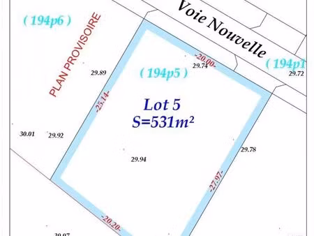 terrain 531 m² hazebrouck