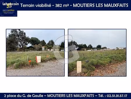 terrain 382 m² moutiers les mauxfaits