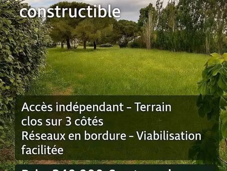 ? vente particulier – terrain constructible à marseillan (34340)