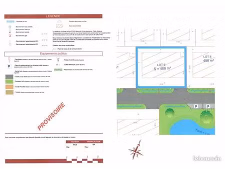 terrain 488 m² nouvelle eglise