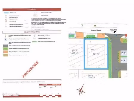 terrain 501 m² nouvelle eglise