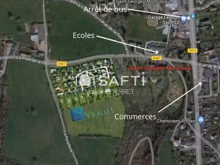 vente terrain à saint-georges-montcocq (50000) : à vendre / 1142m² saint-georges-montcocq