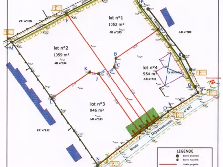 vente terrain à bâtir 1 054 m²