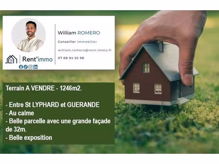 vente terrain 1250 m² à saint-lyphard (44410)  128 730 €