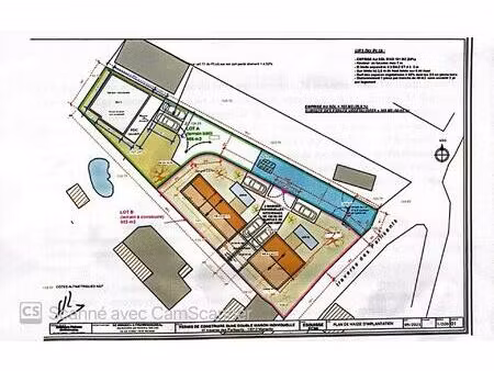 aux olives  terrain de 270 m² vendu avec permis de construire pour villa de 113m² avec gar