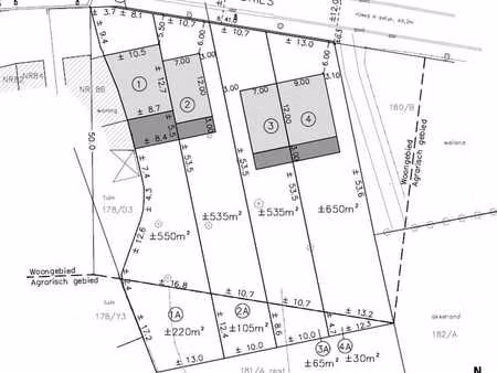 terrain à bâtir (600 m²) pour maison semi-mitoyenne à bevere
