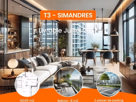 t2 - t3 - t4 - centre village - balcon - stationnements privatifs - simandres