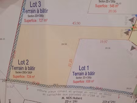 vente terrain 724 m² à hondouville (27400)  70 000 €