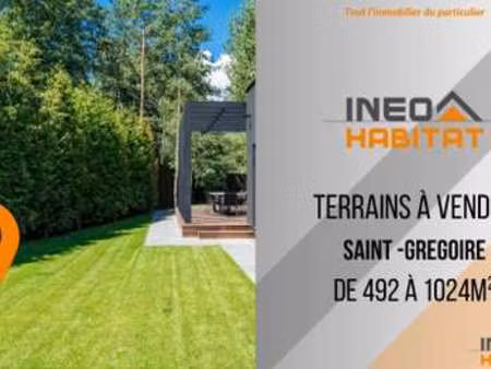 vente terrain à saint-grégoire (35760) : à vendre / 492m² saint-grégoire