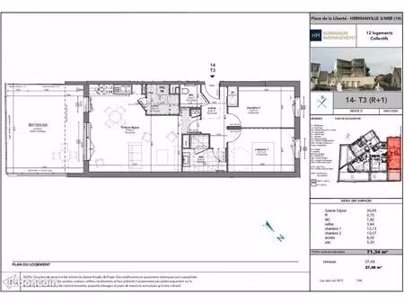 appartement 71 m² hermanville sur mer