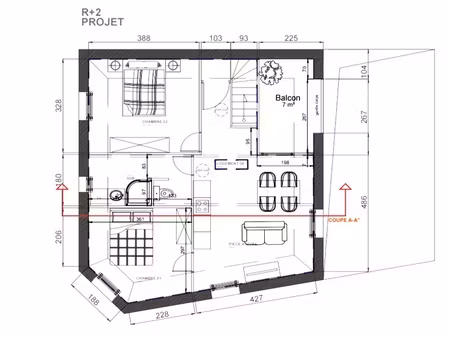 appartement 3 pièces - 57 m²