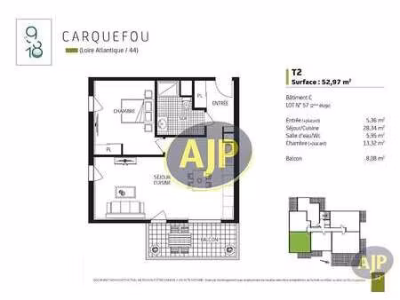 vente programme neuf appartement à carquefou (44470) : à vendre appartement / 53m² carquef