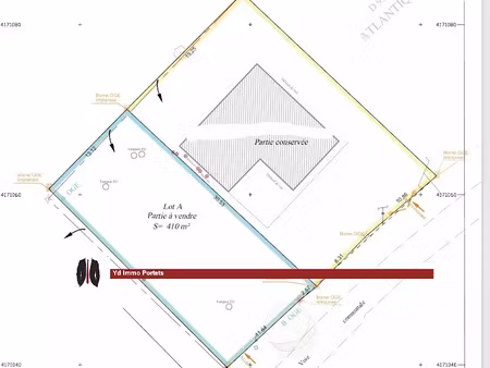 vente terrain 410 m² à portets (33640)  86 400 €