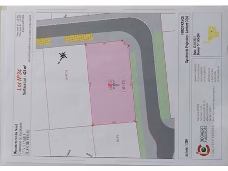 vente terrain 424 m² à zuydcoote (59123)  99 500 €